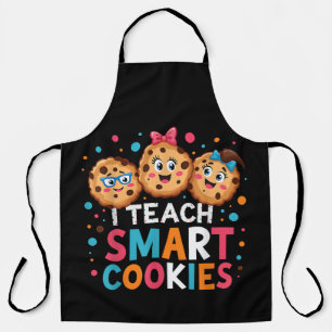Ik leer slimme koekjes terug naar school leraar schort