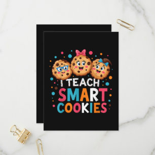 Ik leer slimme koekjes terug naar school leraar uitnodiging briefkaart