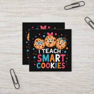 Ik leer slimme koekjes terug naar school leraar vierkante visitekaartje