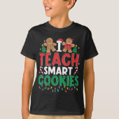 Ik leer Smart Cookies Kerstleraar Gingerbrea T-shirt (Voorkant)