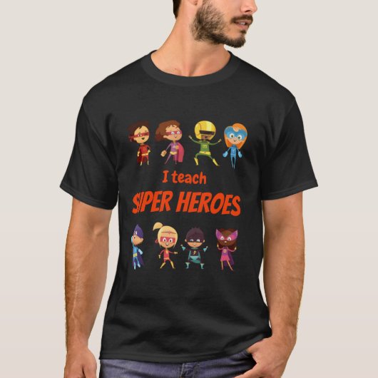 Ik leer Superhelden - Comic Book Hero leraar T-shirt (Voorkant)