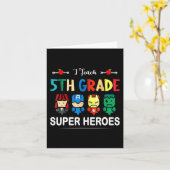 Ik leer superhelden van de 5e klas terug naar scho kaart (Gele Bloem)