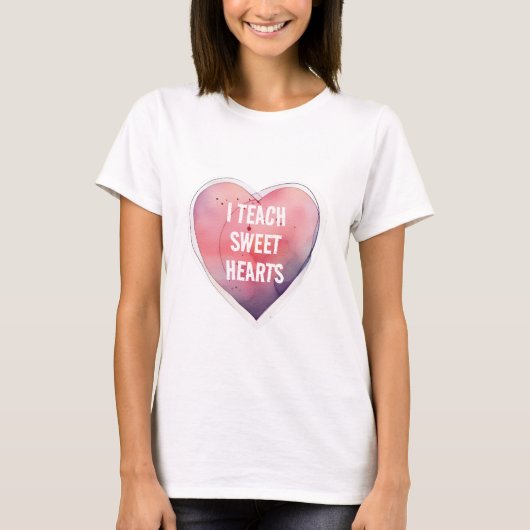 IK LEER Sweet Hearts Leraar Valentijnsdag HART T-shirt (Voorkant)
