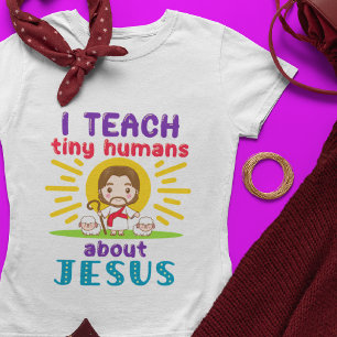 Ik leer Tiny Humans over Jesus Sunday School T-shirt