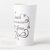 Ik leer Tiny Humans over Jesus Sunday School Teac Latte Mok (Voorkant)