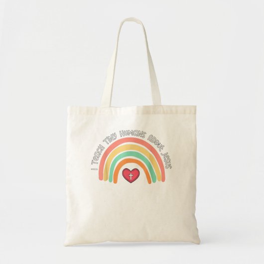 Ik leer Tiny Humans over Jezus leraar Appreciati Tote Bag (Voorkant)