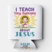 Ik leer Tiny Humans over Jezus Zondag School Blikjeskoeler (Achterkant)