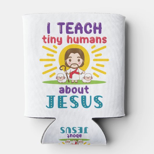 Ik leer Tiny Humans over Jezus Zondag School Blikjeskoeler (Achterkant)