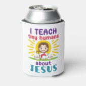 Ik leer Tiny Humans over Jezus Zondag School Blikjeskoeler (Blikje Achterkant)