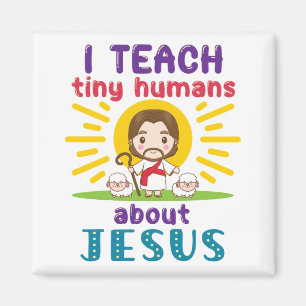 Ik leer Tiny Humans over Jezus Zondag School Magneet
