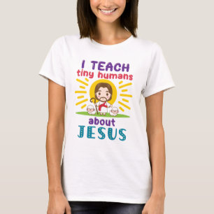 Ik leer Tiny Humans over Jezus Zondag School T-shirt