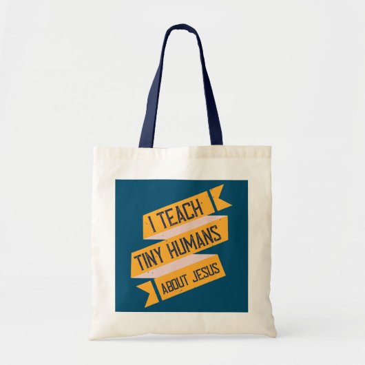 Ik leer Tiny Humans over Jezus Zondag School Tote Bag (Voorkant)