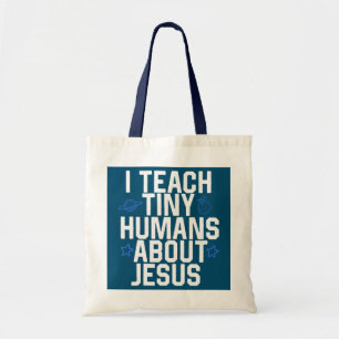 Ik leer Tiny Humans over Jezus Zondag School Tote Bag