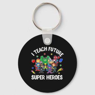 Ik leer Toekomstige Super Heroes T-shirt Gift Teac Sleutelhanger