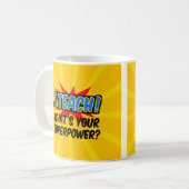 Ik leer wat je Superpower Superheld-leraar is Koffiemok (Voorkant links)