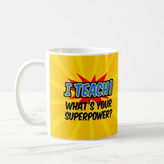 Ik leer wat je Superpower Superheld-leraar is Koffiemok (Links)