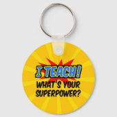 Ik leer wat je Superpower Superheld-leraar is Sleutelhanger (Achterkant)