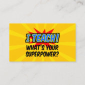 Ik leer wat je Superpower Superheld-leraar is Visitekaartje (Achterkant)