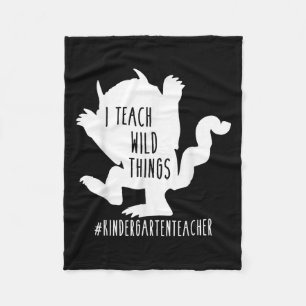 Ik leer Wilde Dingen Kindergarten Leraar Fleece Deken