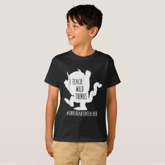 Ik leer Wilde Dingen Kindergarten Leraar T-shirt (Voorkant volledig)