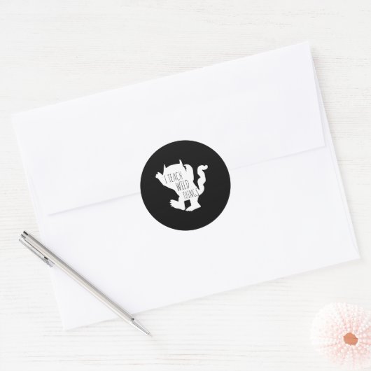 Ik leer wilde dingen monsterplezier Halloween gesc Ronde Sticker (Envelop)