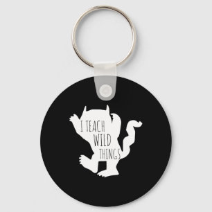 Ik leer wilde dingen monsterplezier Halloween gesc Sleutelhanger