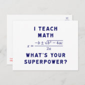 Ik leer Wiskunde wat is je Superpower? Briefkaart (Voorkant / Achterkant)
