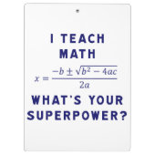 Ik leer Wiskunde wat is je Superpower? Klembord (Achterkant)
