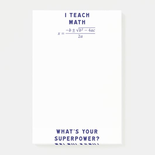 Ik leer Wiskunde wat is je Superpower? Post-it® Notes (Voorkant)