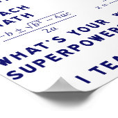 Ik leer Wiskunde wat is je Superpower? Poster (Hoek)