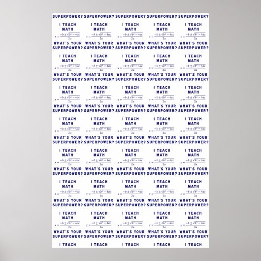 Ik leer Wiskunde wat is je Superpower? Poster (Voorkant)