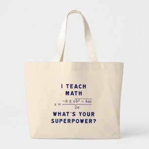 Ik leer Wiskunde / Wat is jouw Superpower? Grote Tote Bag
