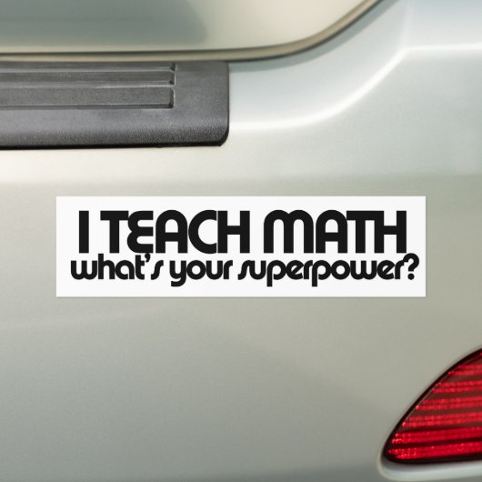 Ik leer wiskunde wat jouw superkracht is bumpersticker (Op auto)