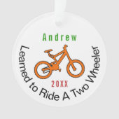 Ik leerde mijn tweewielers Oranje fiets rijden Ornament (voorkant)