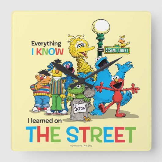 Ik leerde op de STRAAT Vierkante Klok (Voorkant)