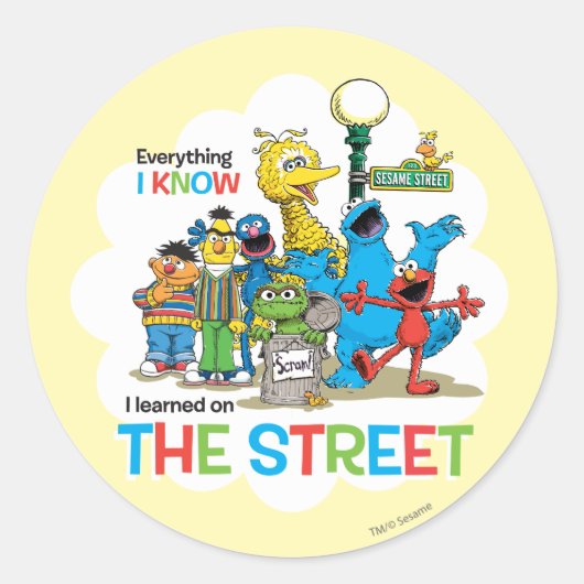 Ik leerde op STRAAT Ronde Sticker (Voorkant)