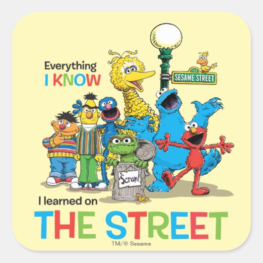 Ik leerde op STRAAT Vierkante Sticker (Voorkant)