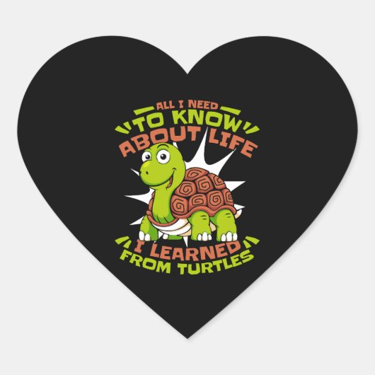 Ik leerde van schildpadden schilderijenliefhebber hart sticker (Voorkant)