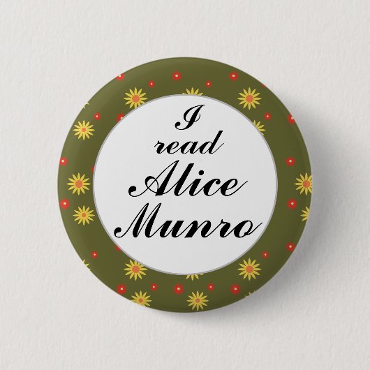 Ik lees Alice Munro Canadian Writer Author Button (Voorkant)