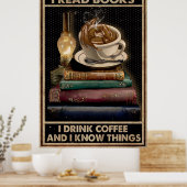 Ik lees boek en Drink koffie Poster (Keuken)