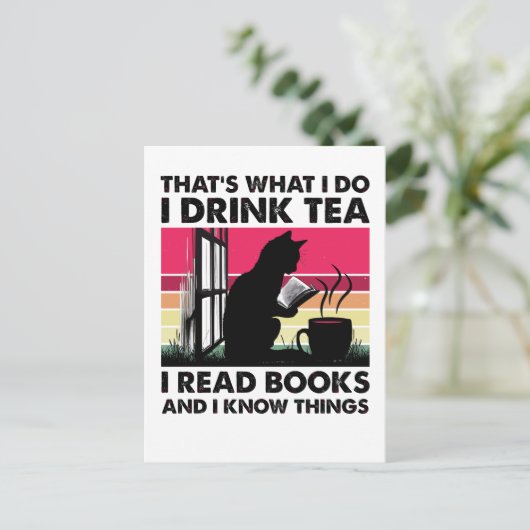 Ik lees boeken en ik weet dingen briefkaart (Staand voorkant)