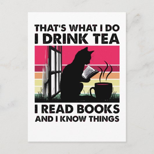 Ik lees boeken en ik weet dingen briefkaart (Voorkant)