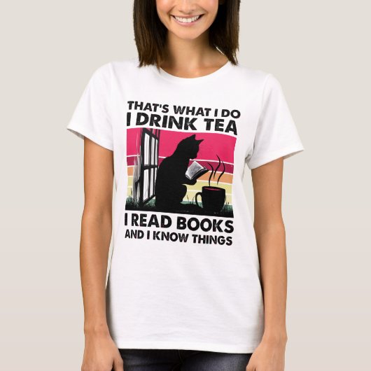 Ik lees boeken en ik weet dingen t-shirt (Voorkant)