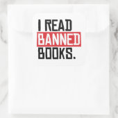 Ik lees boeken zonder vergunning vierkante sticker (Tas)