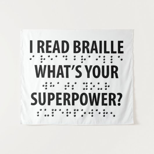 Ik lees braille wat je Superpower is Wandkleed (Voorkant (horizontaal))