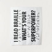 Ik lees braille wat je Superpower is Wandkleed (Voorkant)