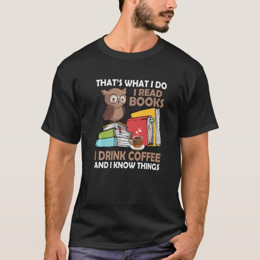 Ik lees de koffie van de Drink van boeken en ik ke T-shirt (Voorkant)