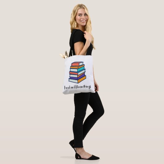 Ik lees en leer dingen tote bag (Op model)