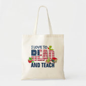 IK LEES EN LEER GRAAG DE Amerikaanse vlag Tote Bag (Voorkant)