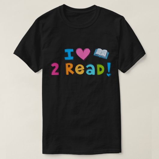 Ik lees graag 2 T-shirt voor Cute Heart lezen (Design voorkant)